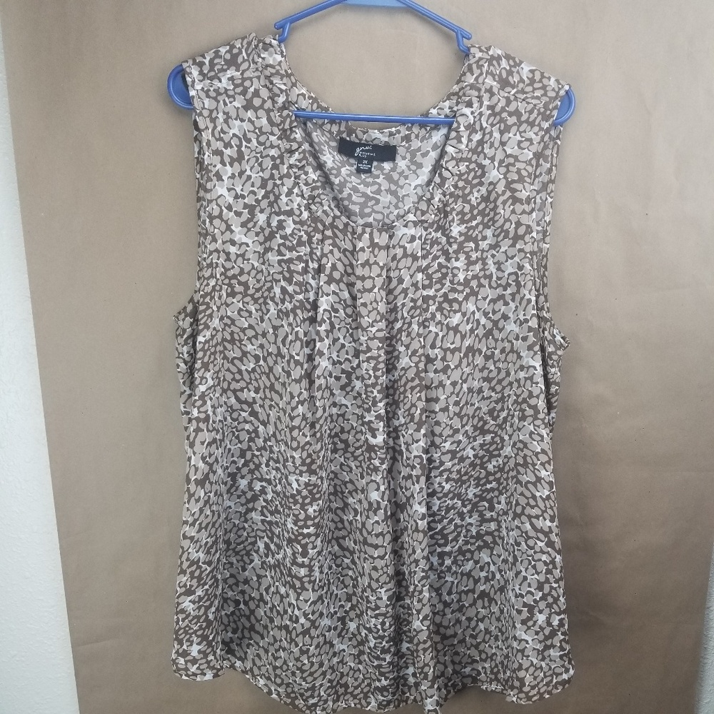 GNW Flowy Animal Print Sleeveless Blouse Size 2x